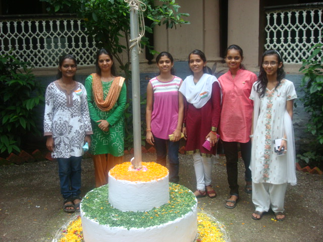 WITH SNDT STUDENTS AT 15TH AUGUST CELEBRATION AT BLIND HOME